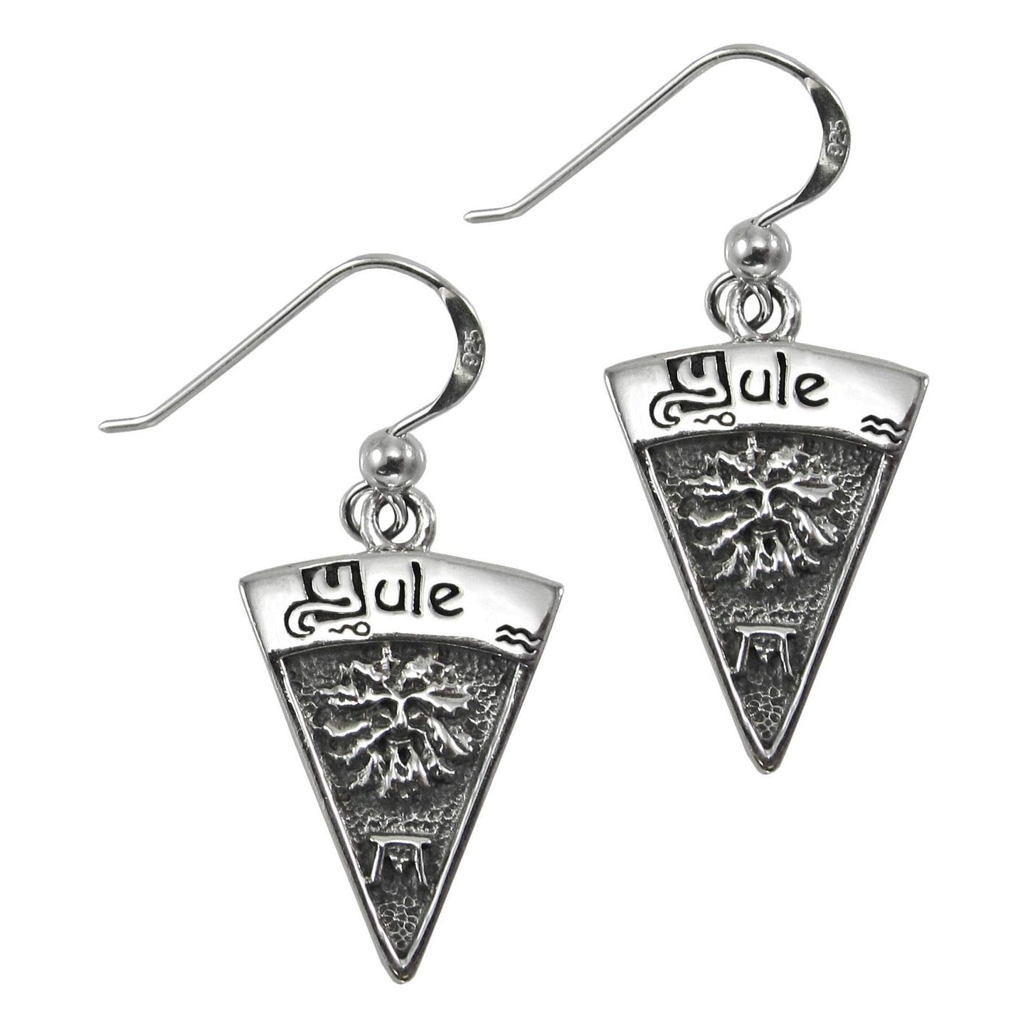 Sterling Silver Yule Wiccan Holiday Sabbat Dangle Earrings