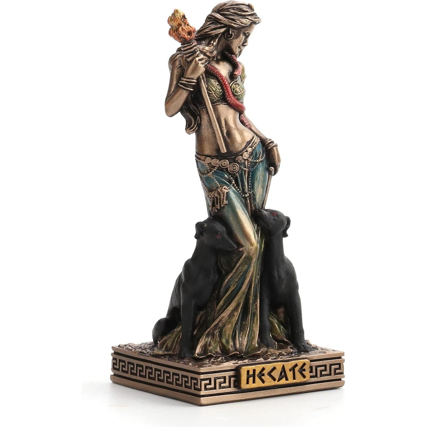 Bronze Finish Hecate (Hekate) Goddess of Magic Mini Statue Hand Painted