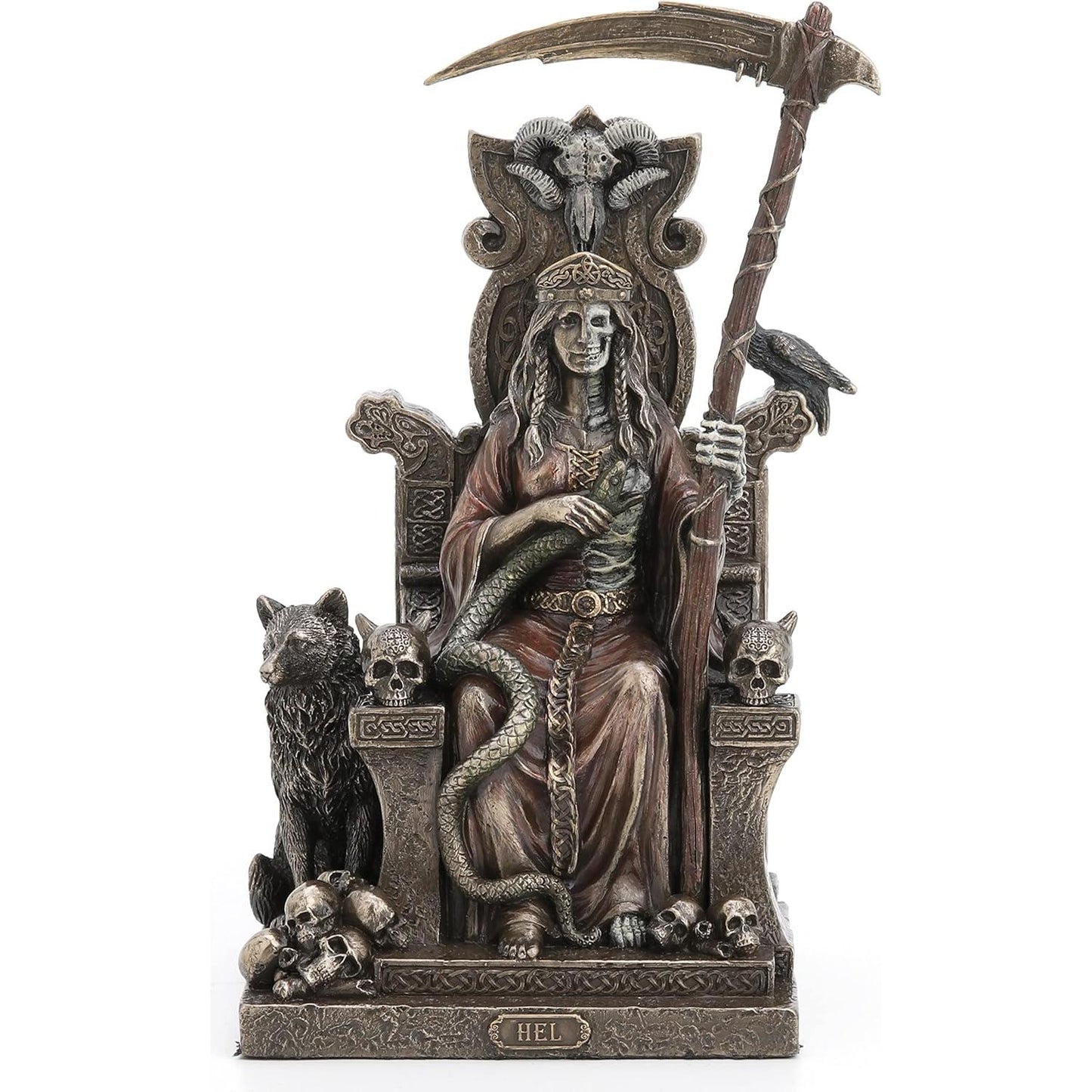 Hel The Norse Goddess of Helheim Cold Cast Resin Sculpture Antique Bronze Finish Statue