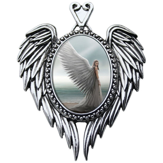 Anne Stokes Cameo Necklace White Winged Angel Spirit Guide Gothic