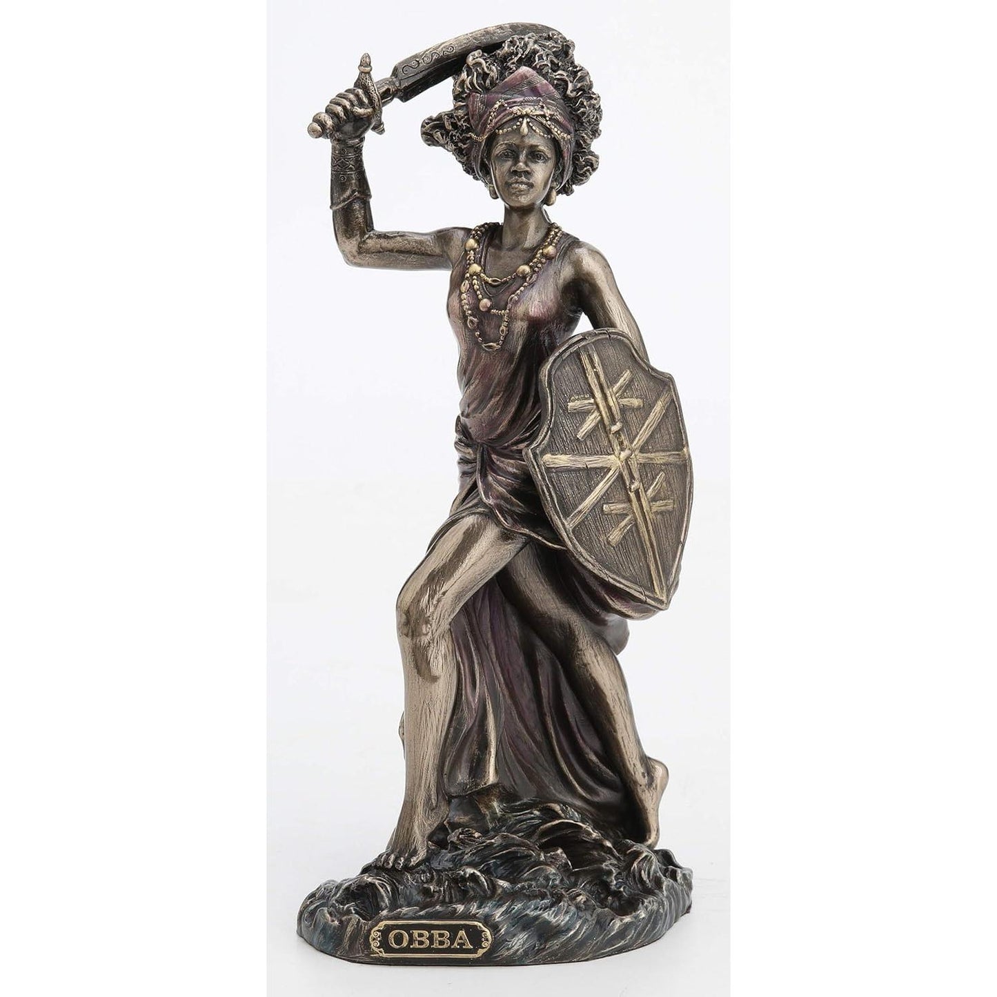 Veronese Design 8 5/8" Santeria Orishas Obba River Goddess Cold Cast Resin