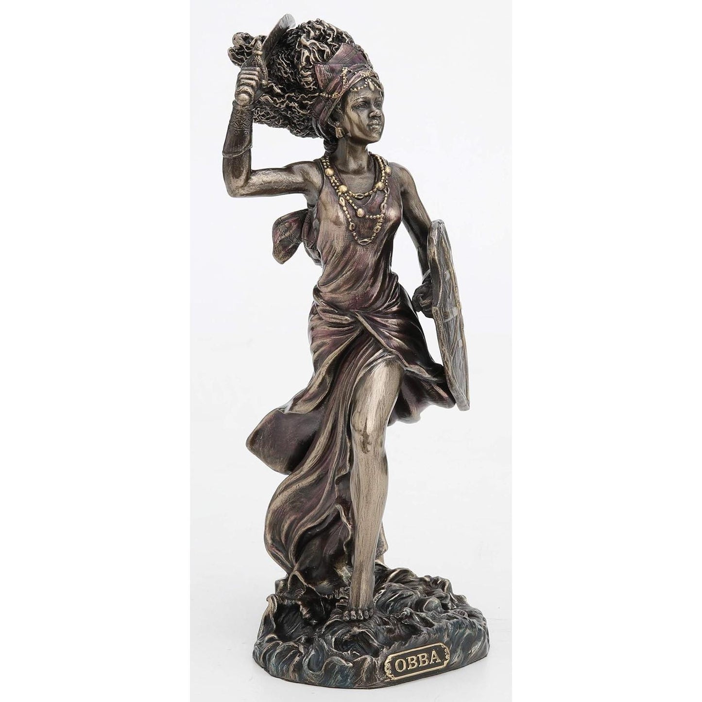 Veronese Design 8 5/8" Santeria Orishas Obba River Goddess Cold Cast Resin