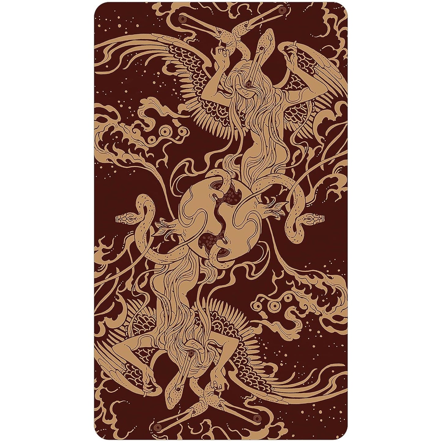 Blood Moon Tarot: Deluxe 78-Card Tarot Deck with Ethereal Watercolor Art, Linen Finish, Burgundy Edges, and Hardcover Book – Gold Foil-Accented Set