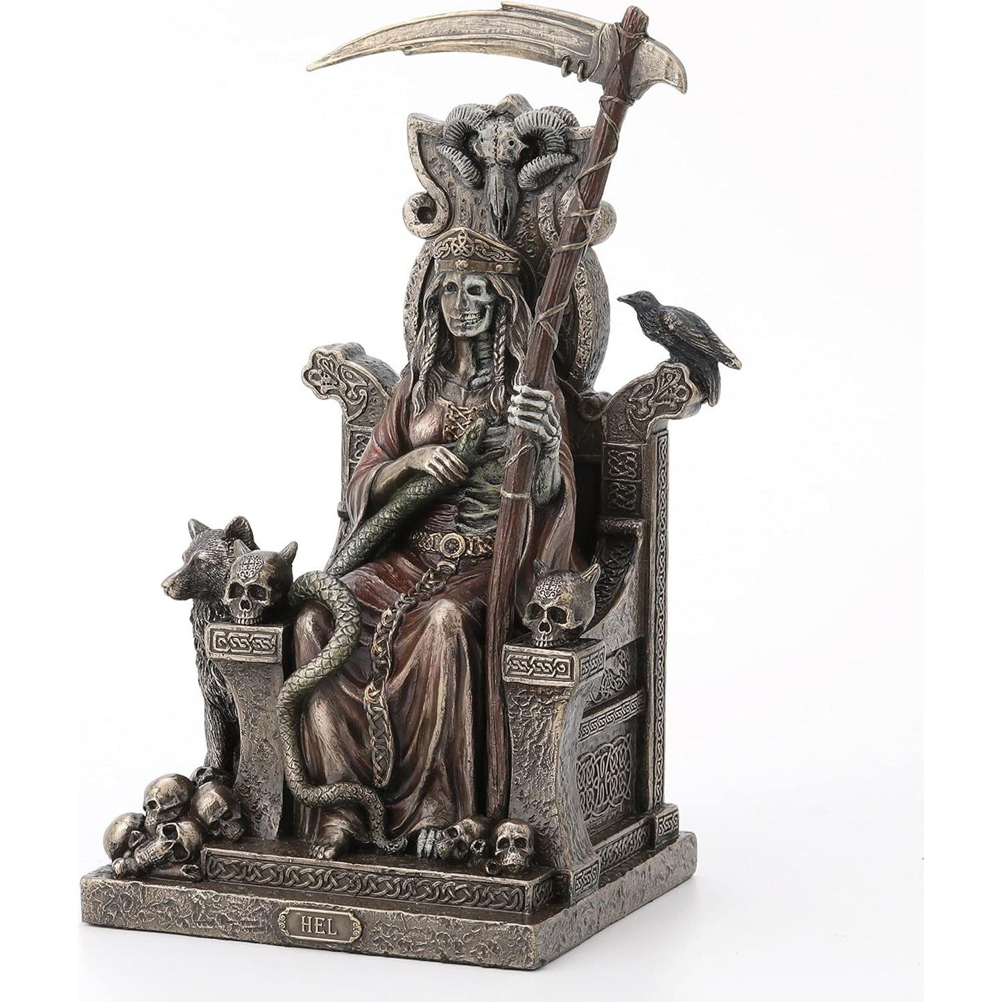 Hel The Norse Goddess of Helheim Cold Cast Resin Sculpture Antique Bronze Finish Statue