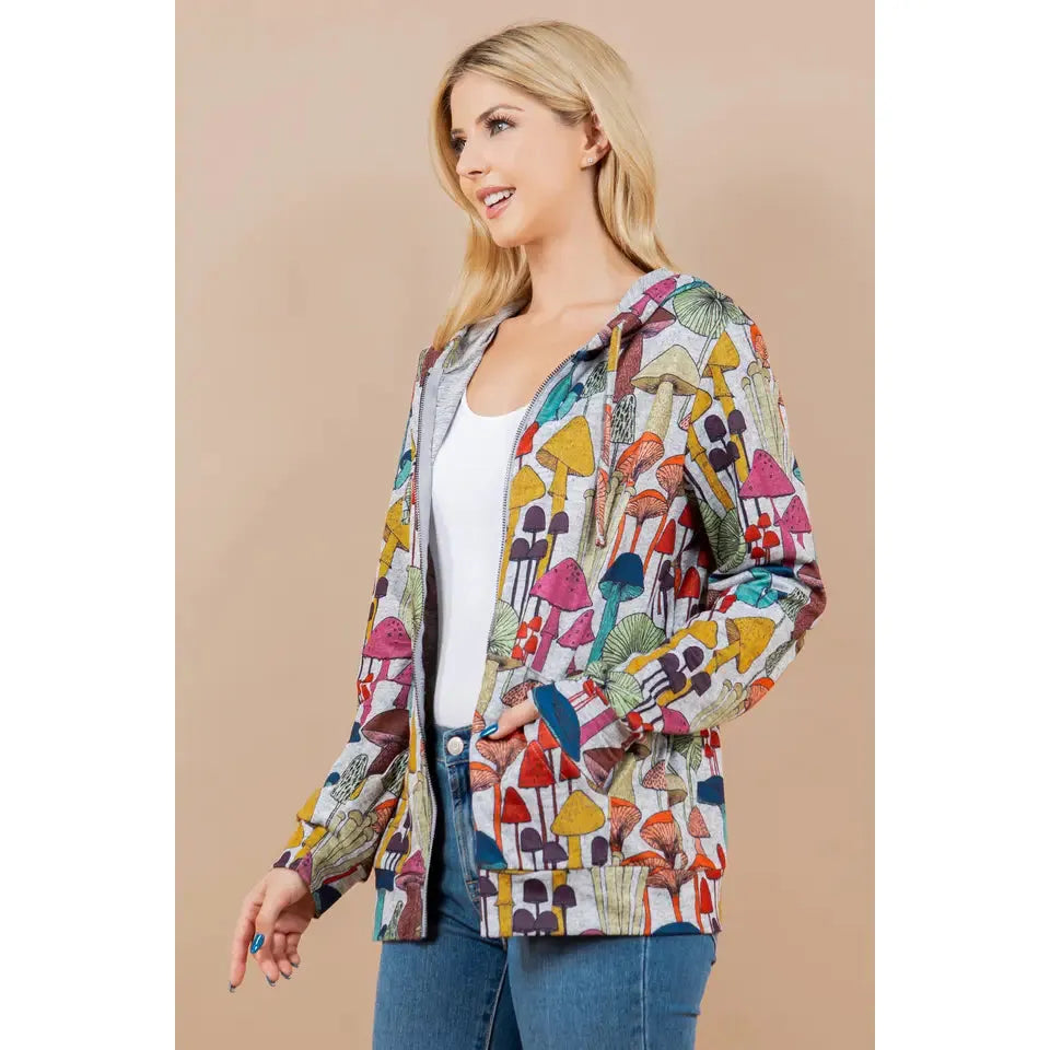 Super Cute Mushroom Zip up Hoodie Sizes S-3XL