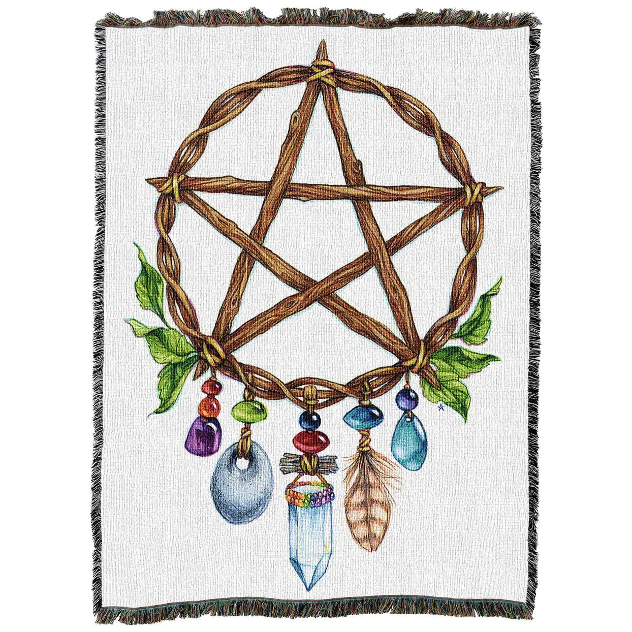 Pentacle Charm Tapestry Blanket by Jane Starr Weils