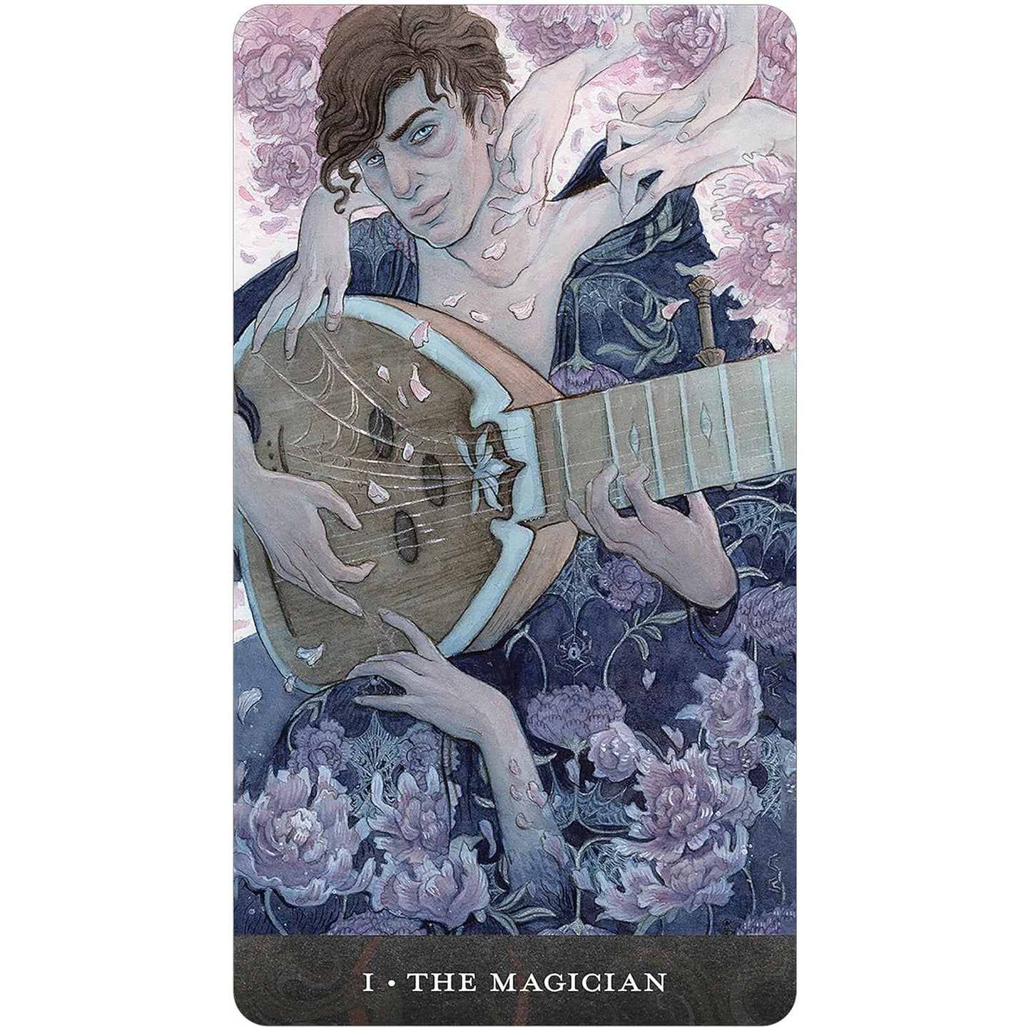 Blood Moon Tarot: Deluxe 78-Card Tarot Deck with Ethereal Watercolor Art, Linen Finish, Burgundy Edges, and Hardcover Book – Gold Foil-Accented Set