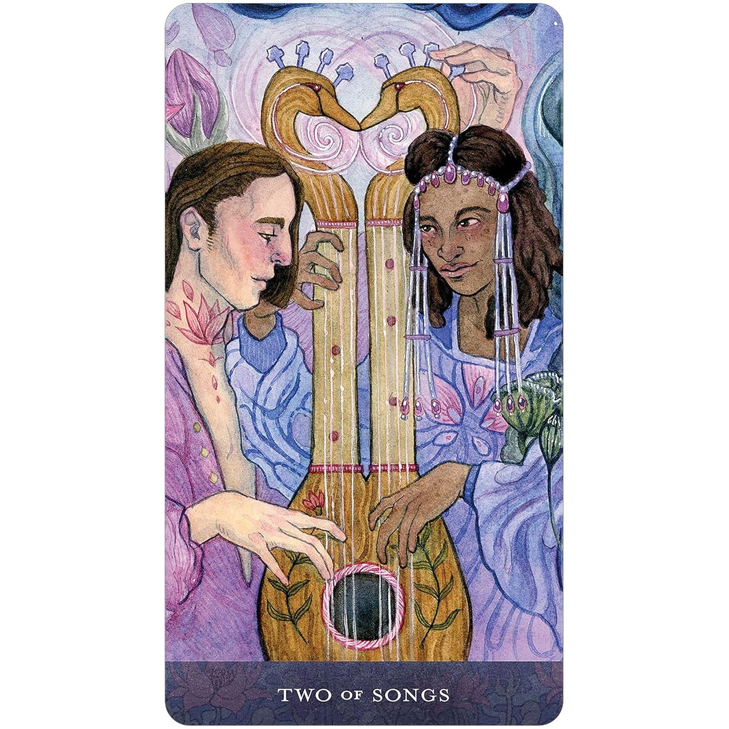 Blood Moon Tarot: Deluxe 78-Card Tarot Deck with Ethereal Watercolor Art, Linen Finish, Burgundy Edges, and Hardcover Book – Gold Foil-Accented Set
