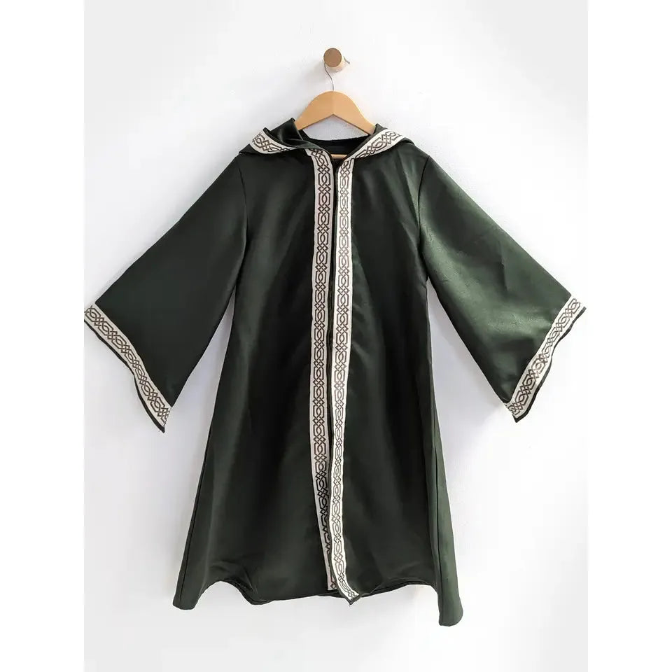 Adult Celtic Robe | Medieval Sorcerer Cloak with Hood