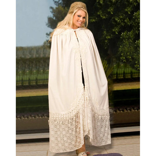 White Beautiful Victorian Cape with Lace Gothic