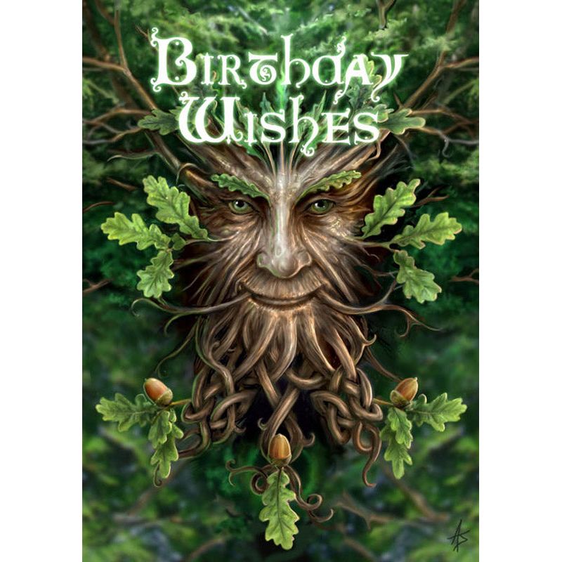 Oak King Birthday Card by Anne Stokes