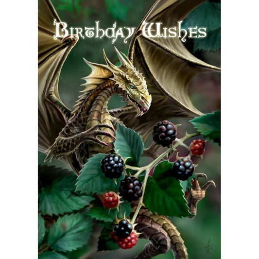 Blackberry Dragon Card by Anne Stokes