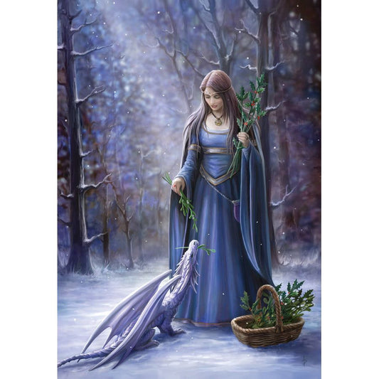 Solstice Gathering Yule Card by Anne Stokes