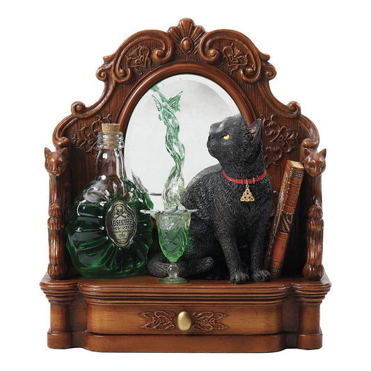 So Cool! Absinthe Black Cat Statue by Lisa Parker