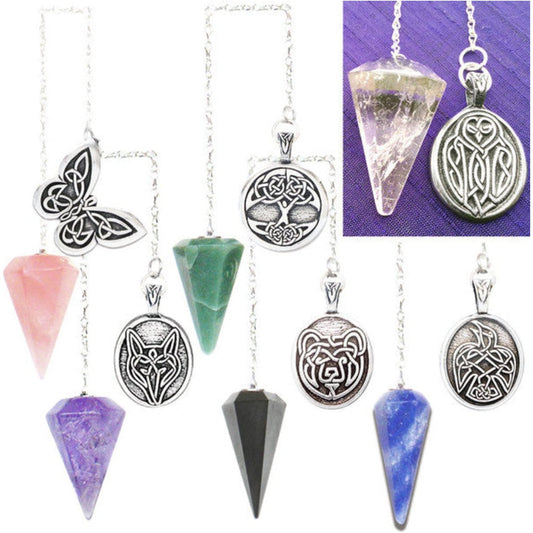 Celtic Pendulums 2 with Natural Crystals