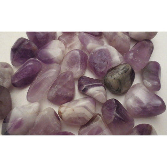 Amethyst, Chevron, Tumbled and polished 1"