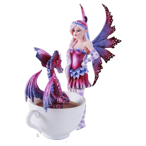 Amy Brown Cup Fairy with Dragon Figurine