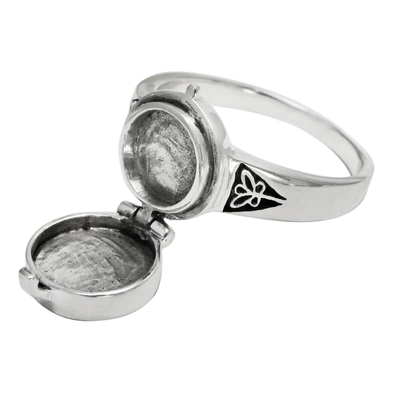 Sterling Silver Tree Pentacle Poison Locket Ring