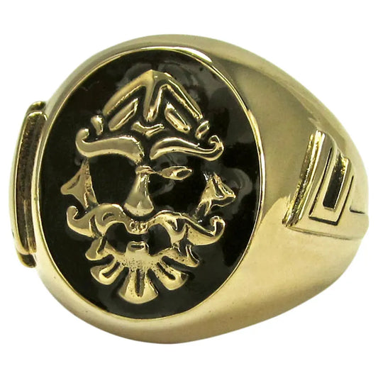 Large Bronze Odin Valknut Signet Ring Size 5-15