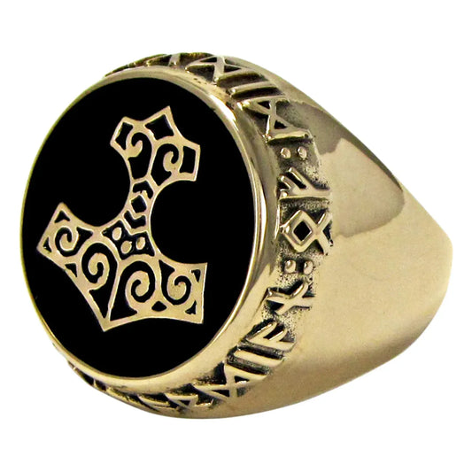 Large Bronze Thors Hammer Ring Sizes 5-15