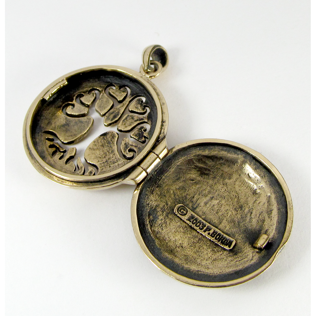 Bronze Tree Pentacle Aromatherapy Locket Pendant