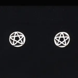 Tiny Sterling Silver Pentacle Post Earring ES020A