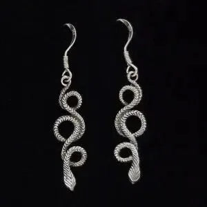 Sterling Silver Coiled Snake Earrings