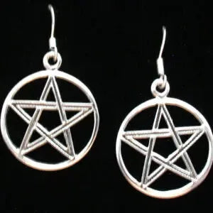 Sterling Silver Pentacle Dangle Earring ES916