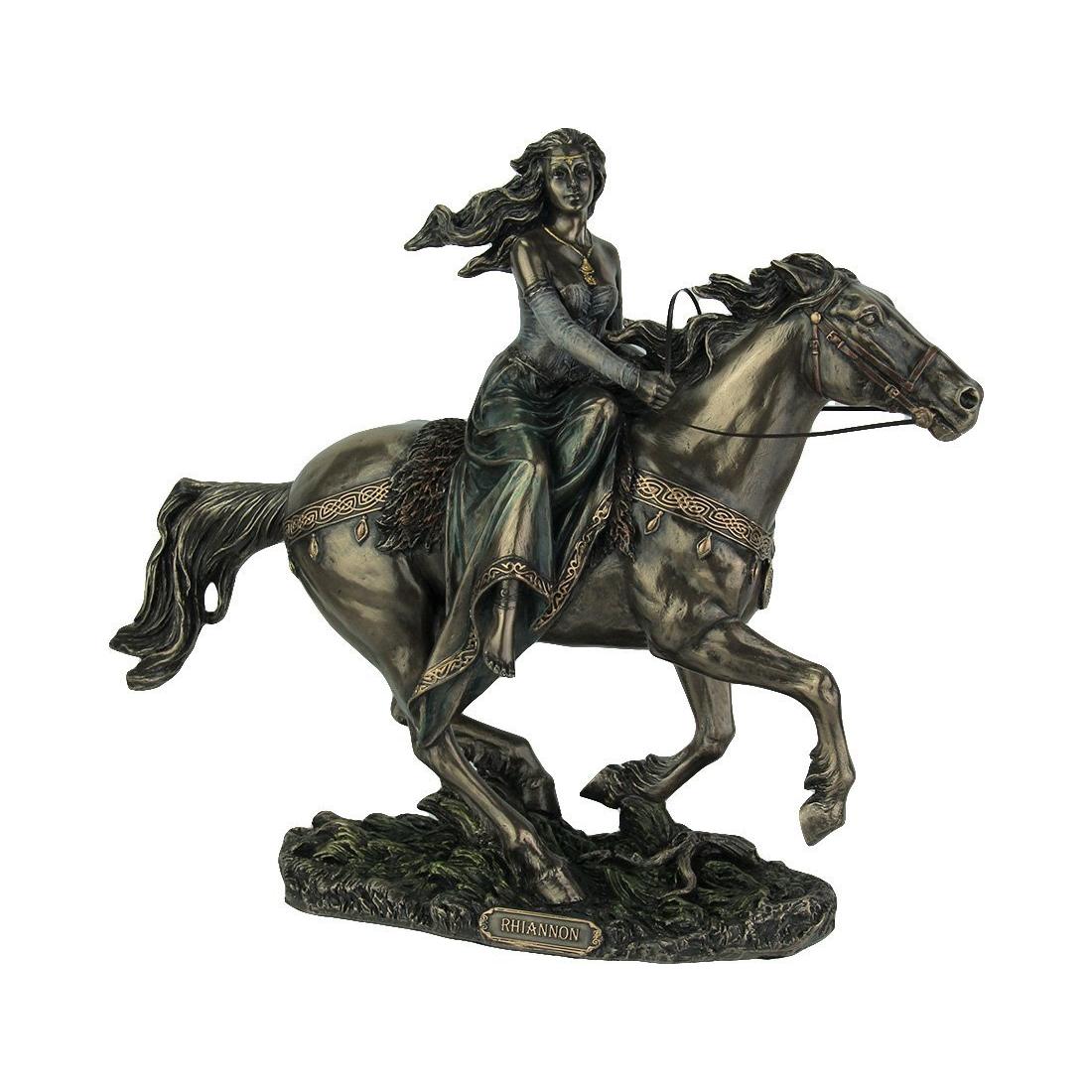 Celtic Rhiannon on Horse Statue (Epona) Bronze Finish