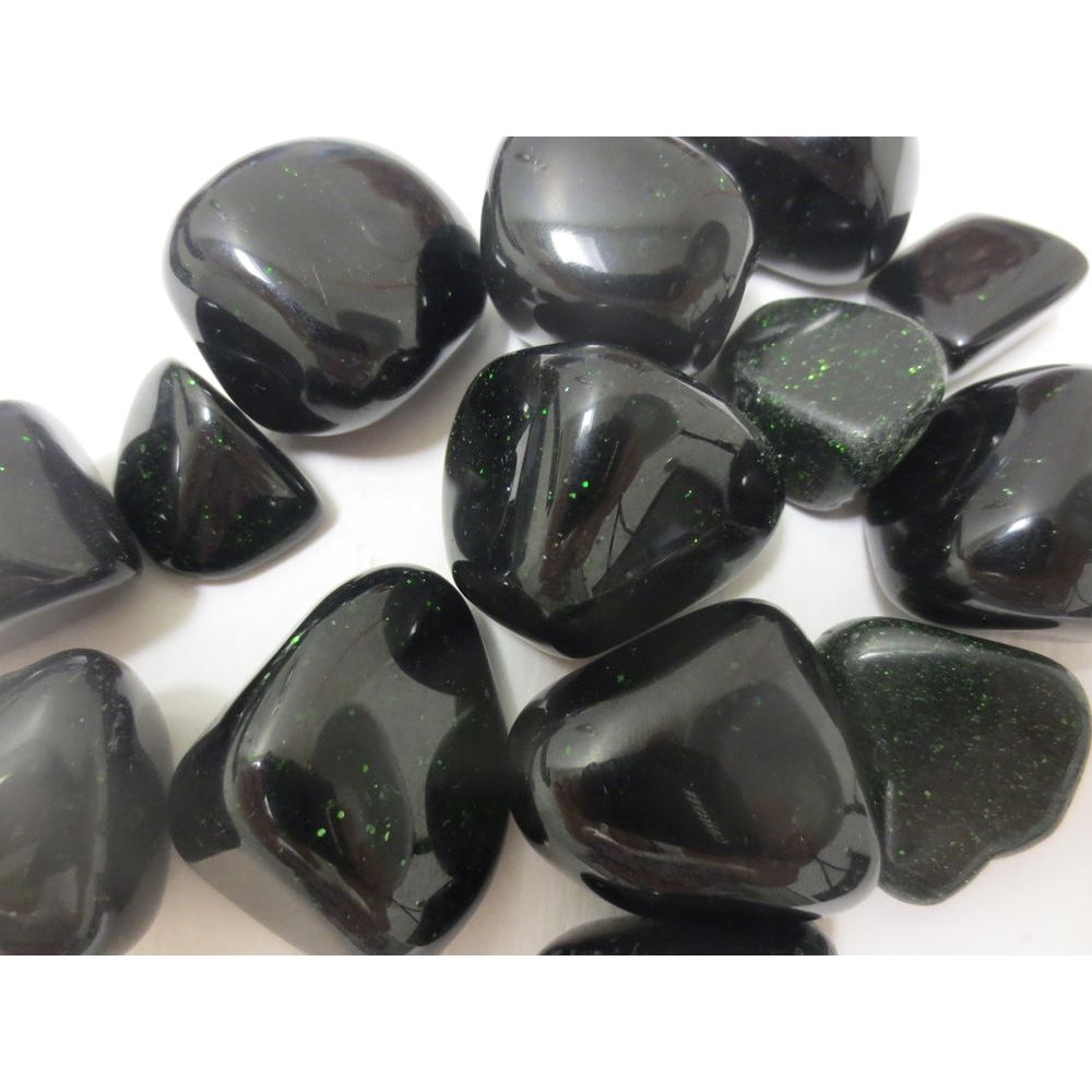 Goldstone Green, Tumbled and polished 1"