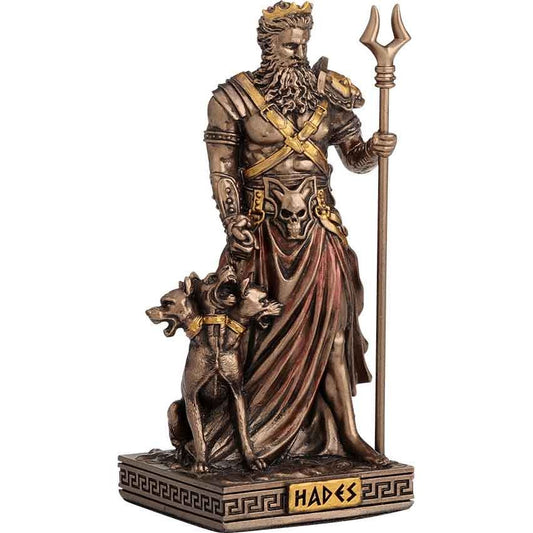 Bronze Look Finish Hades Mini Statue Hand Painted 3 1/2"