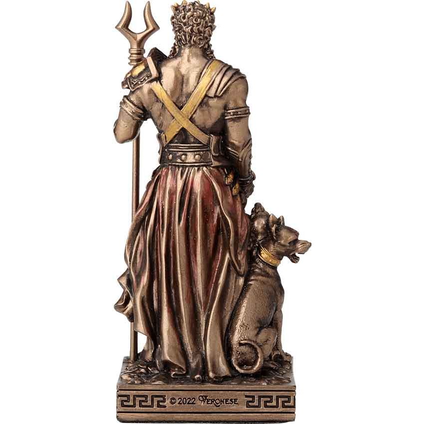 Bronze Look Finish Hades Mini Statue Hand Painted 3 1/2"