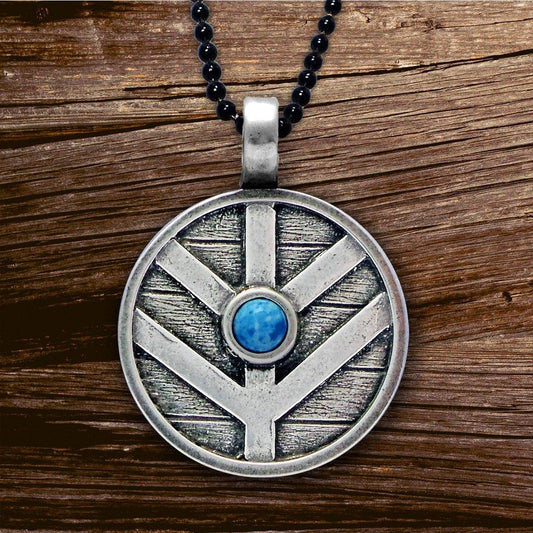 Viking’s Shield Pendant with Denim Lapis – inspired by Vikings and Lagertha