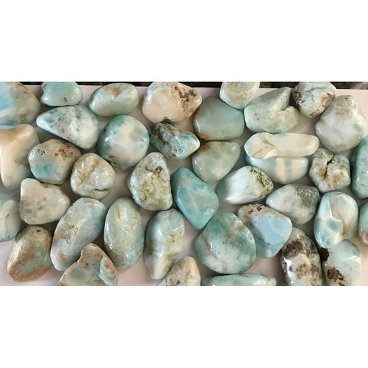 Larimar, Tumbled and Polished 3/4" -1"