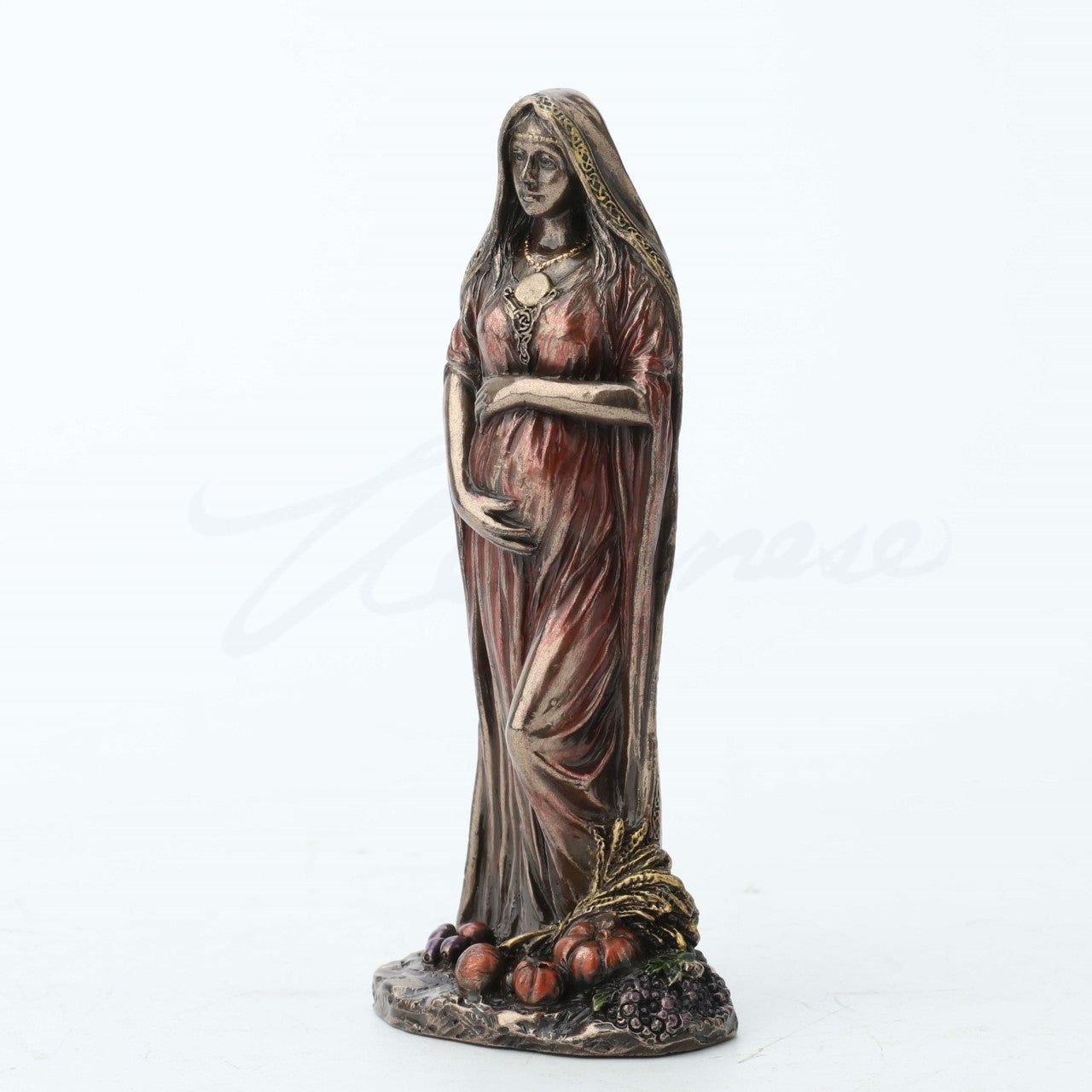 Bronze Finish Mother Statue- Triple Goddess Mini Statue Hand Painted