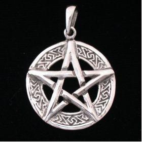 Sterling Silver Pentacle with Celtic Border Pendant