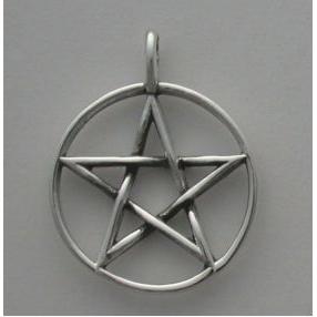 Sterling Silver 18mm Pentacle with Cast Bail Pendant