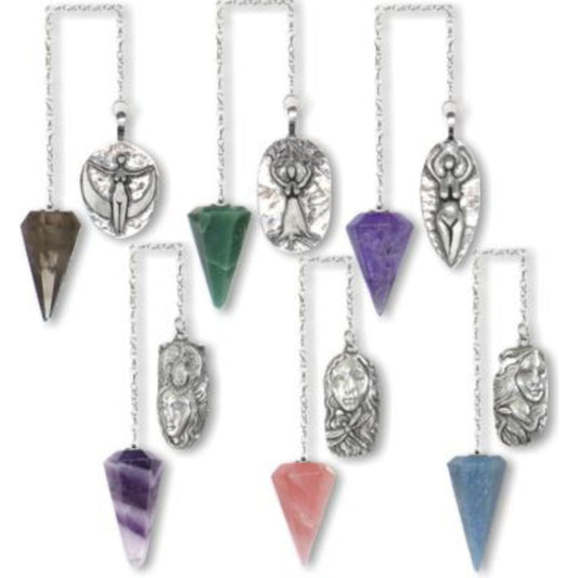 Goddess Pendulums 2 with Natural Crystals