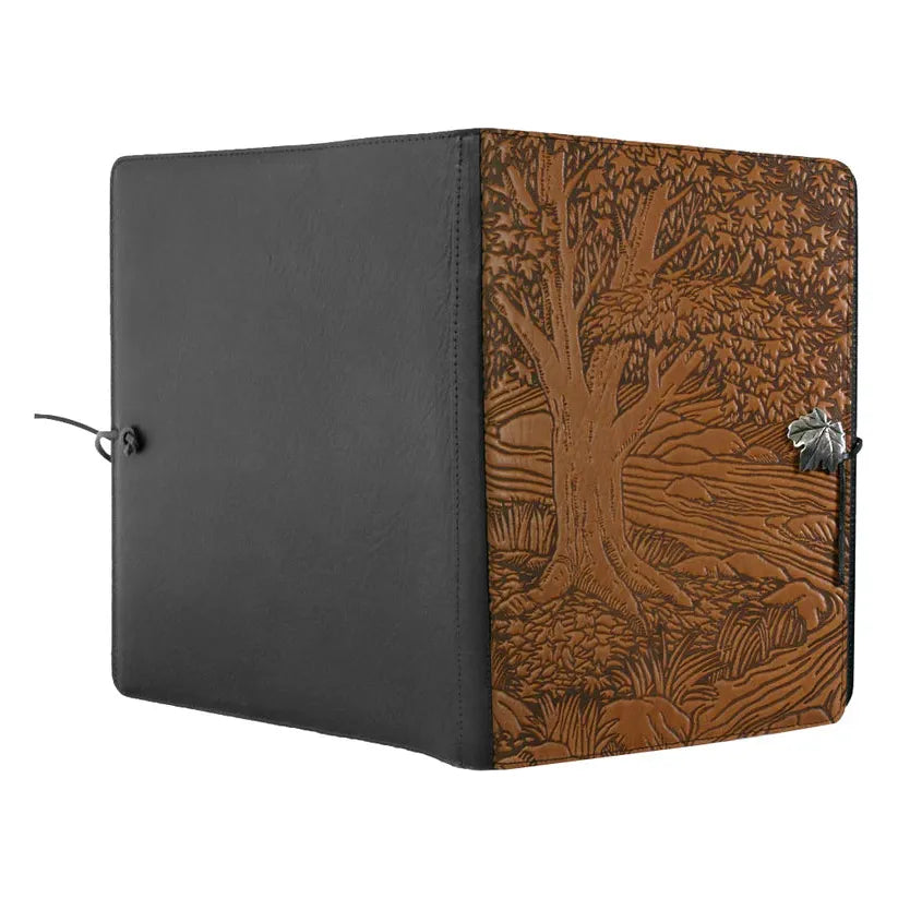 Extra Large Creekbed Maple Hand-Embossed Leather Journal or Sketch Book