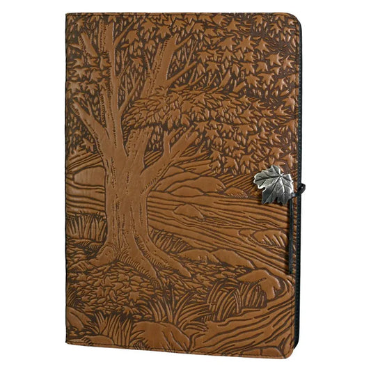 Extra Large Creekbed Maple Hand-Embossed Leather Journal or Sketch Book