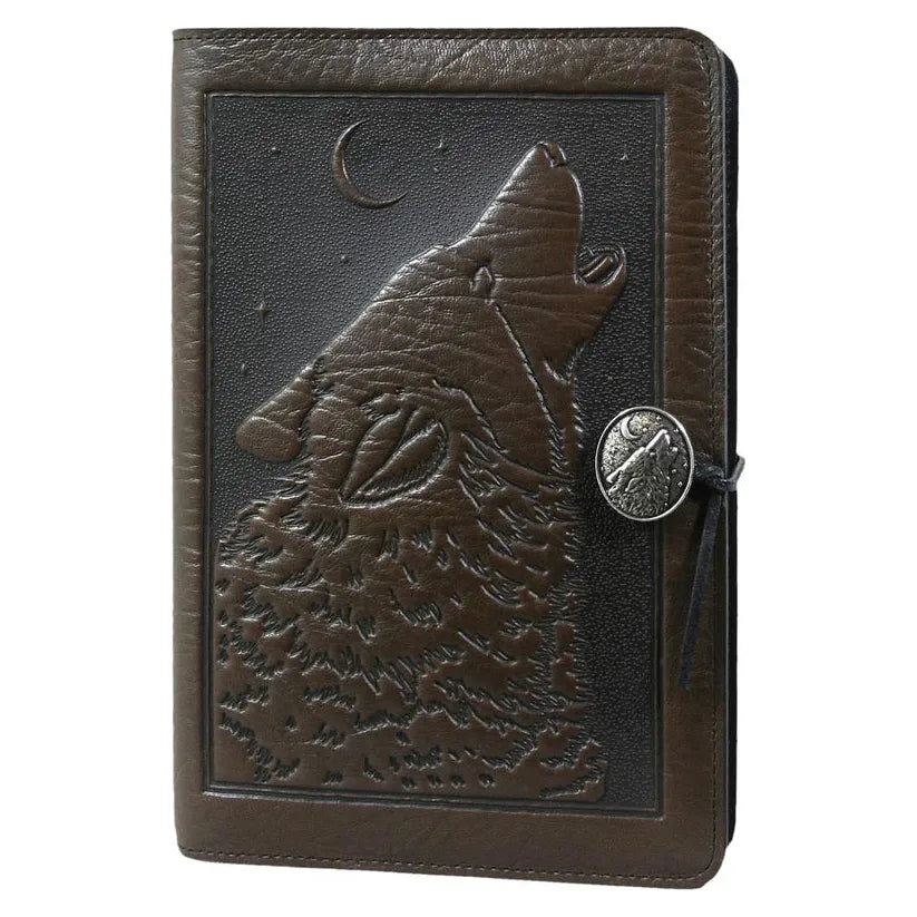 Singing Wolf Hand-Embossed Leather Journal