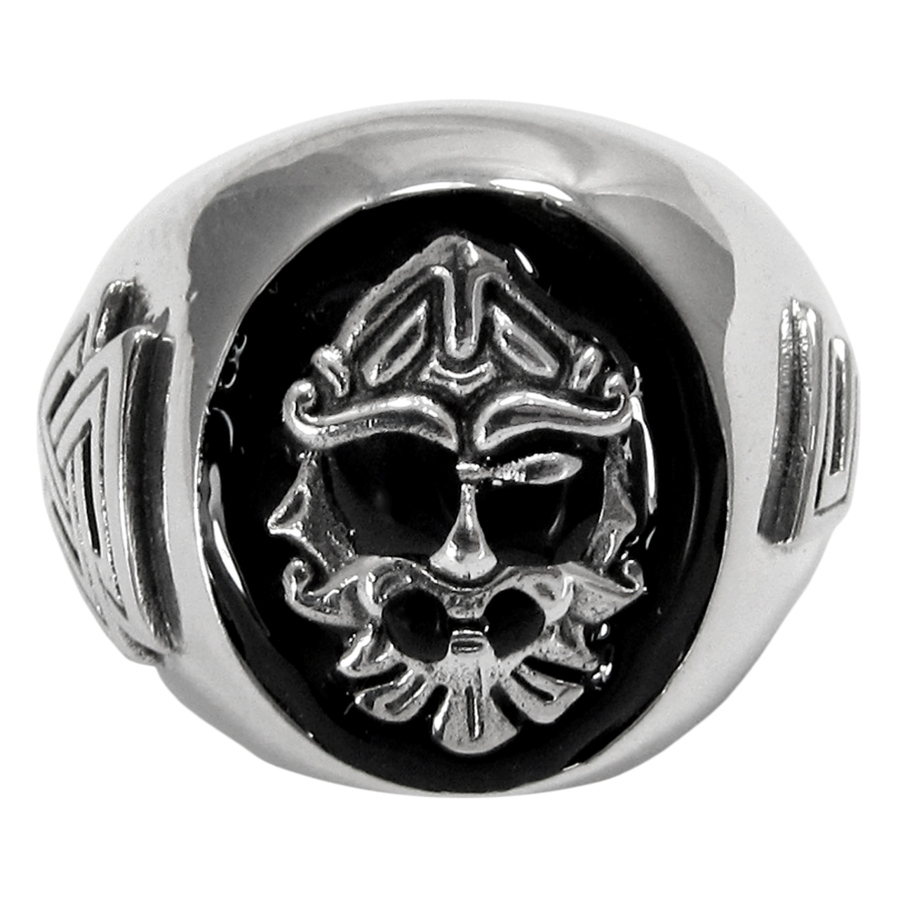 Large Sterling Silver Odin Signet Ring Sizes 5-15
