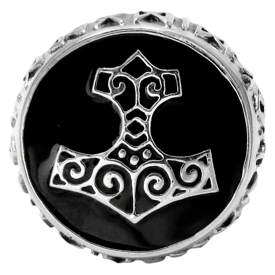 Large Sterling Silver Thors Hammer Ring Sizes 5-15