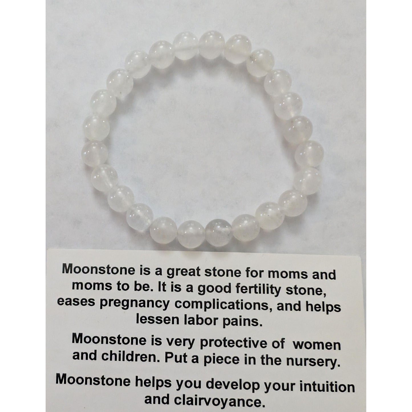 Moonstone Beaded Bracelet, 7" 8mm, Protective and lovely!