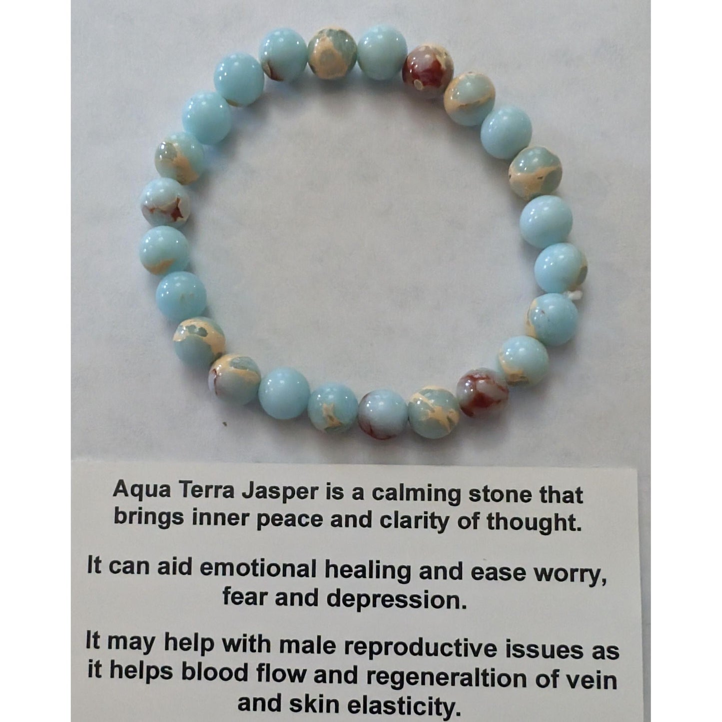 Aqua Terra Jasper Beaded Bracelet for emotional support