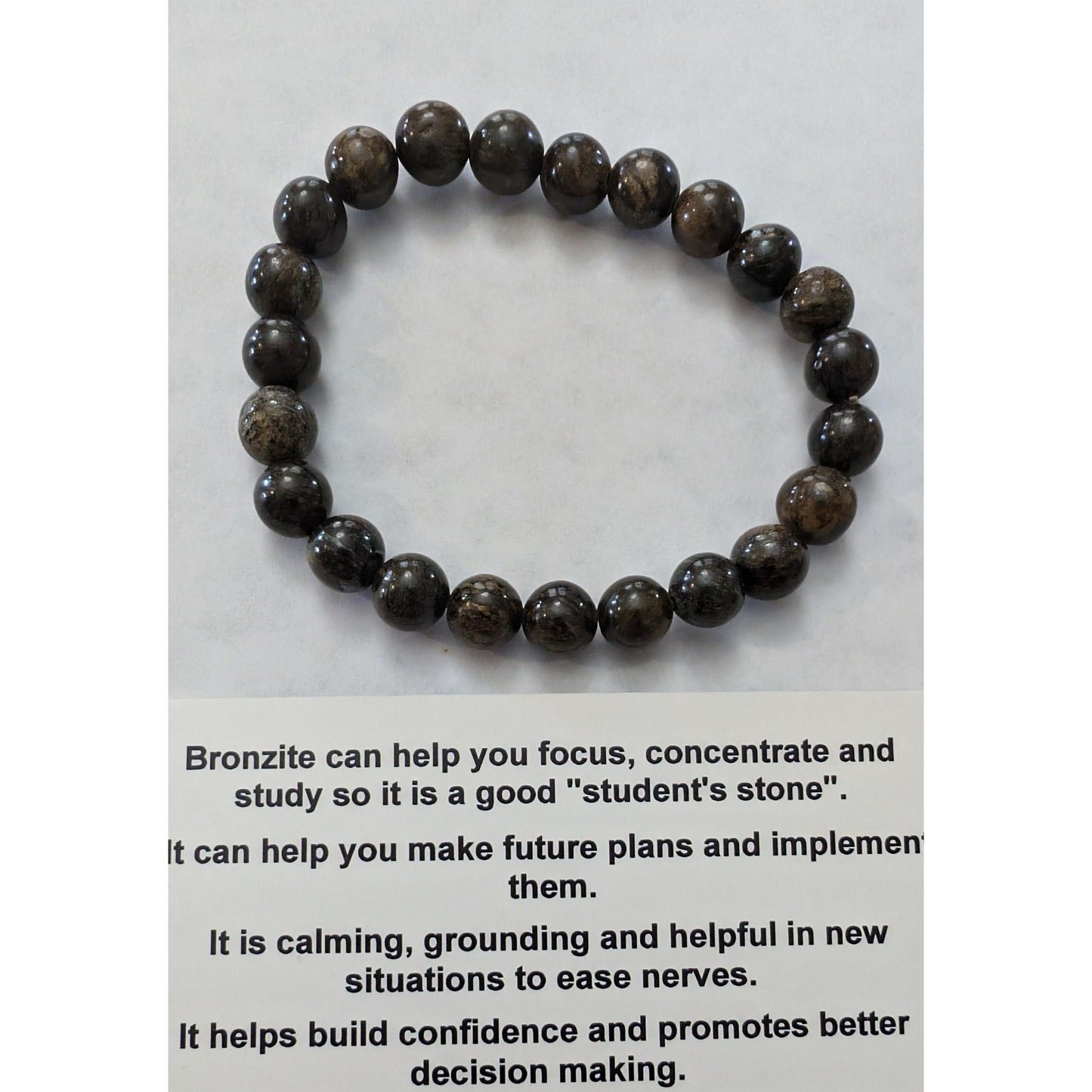 Bronzite Beaded Bracelet for Focus and Calming