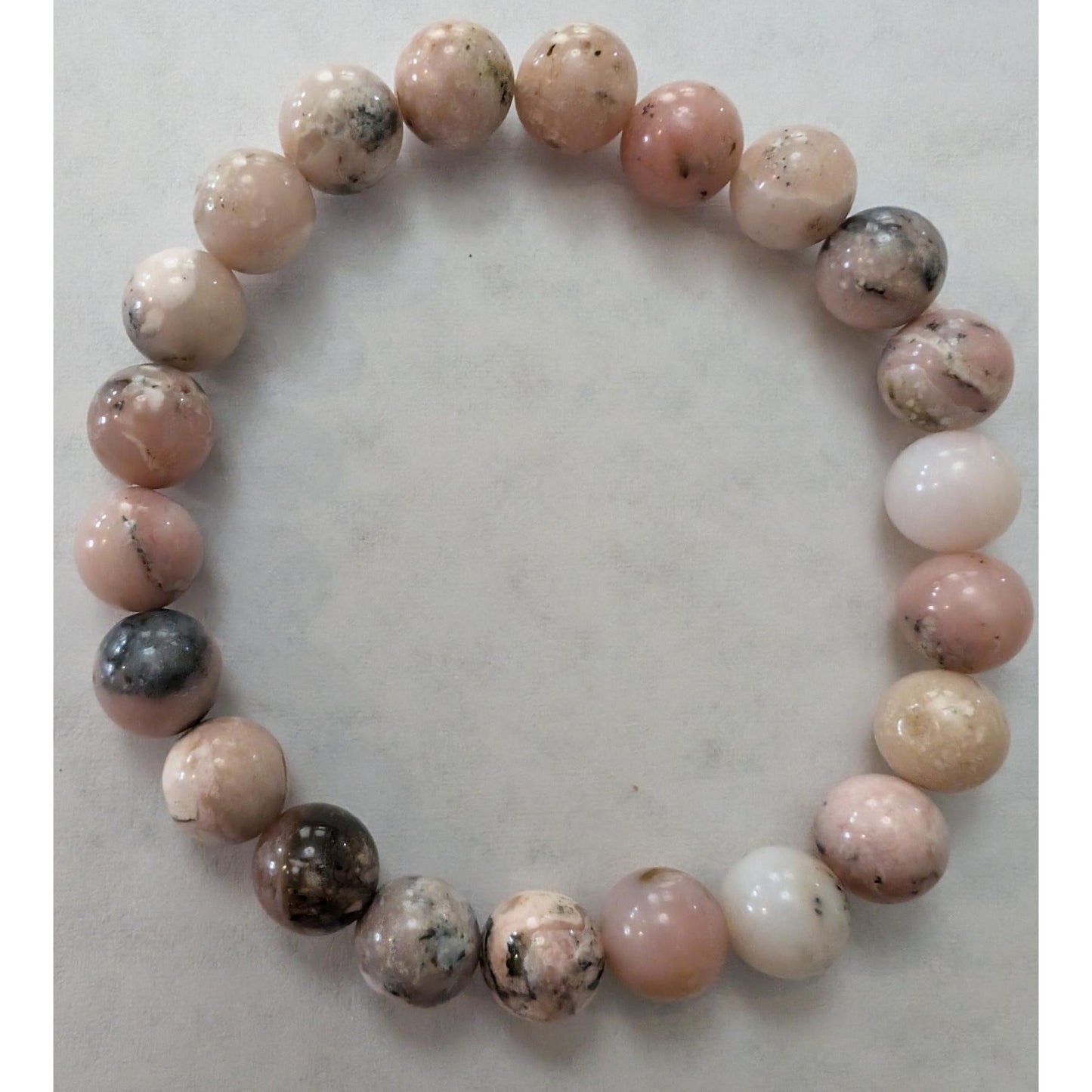 Pink Opal Bracelet, for spiritual growth, 8mm Beaded Crystal