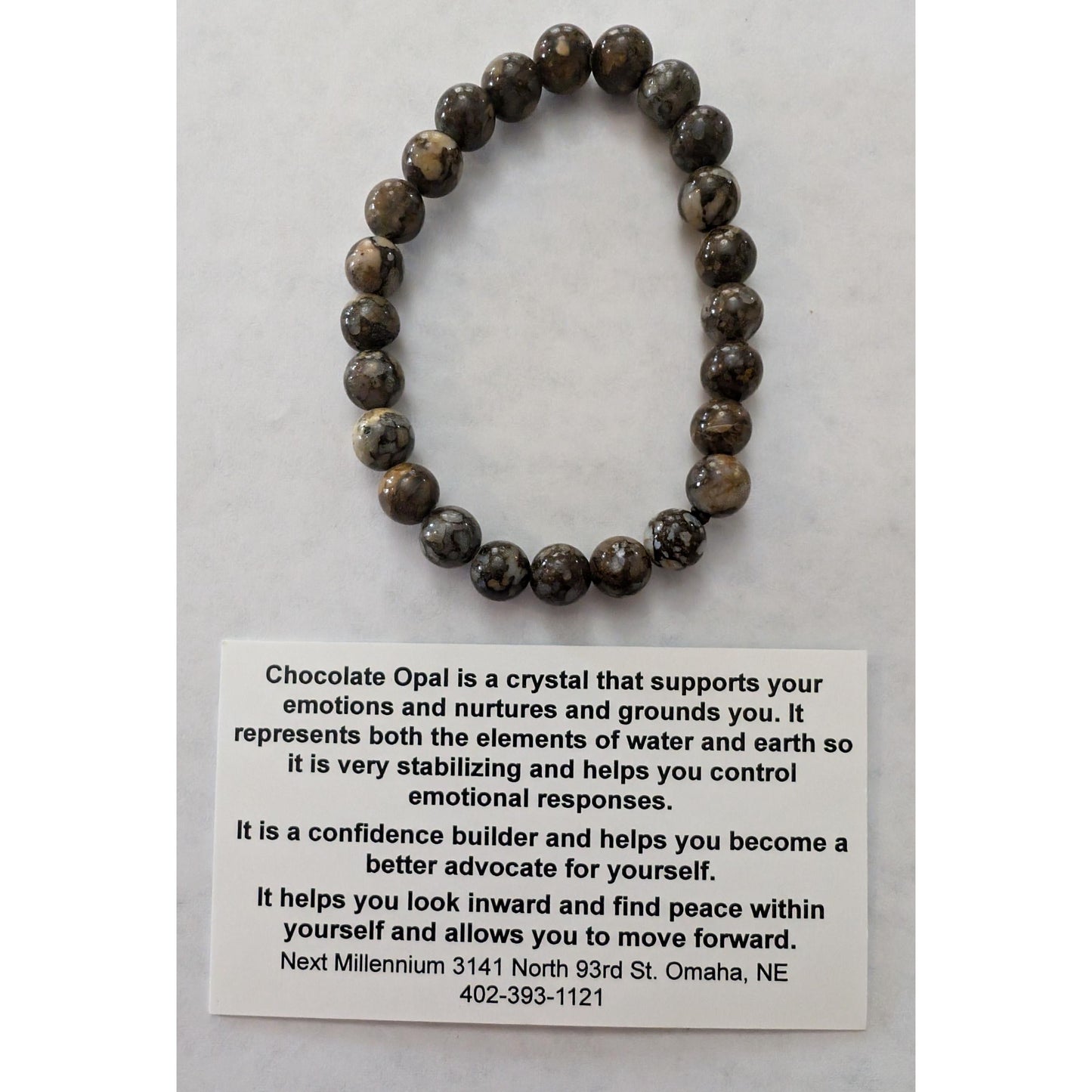 Chocolate Brown Opal Bracelet, for confident and grounding, 8mm Beaded