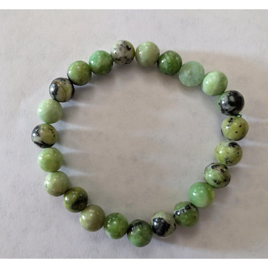 Chrysoprase Bracelet, for Money and Prosperity, 8mm Beaded