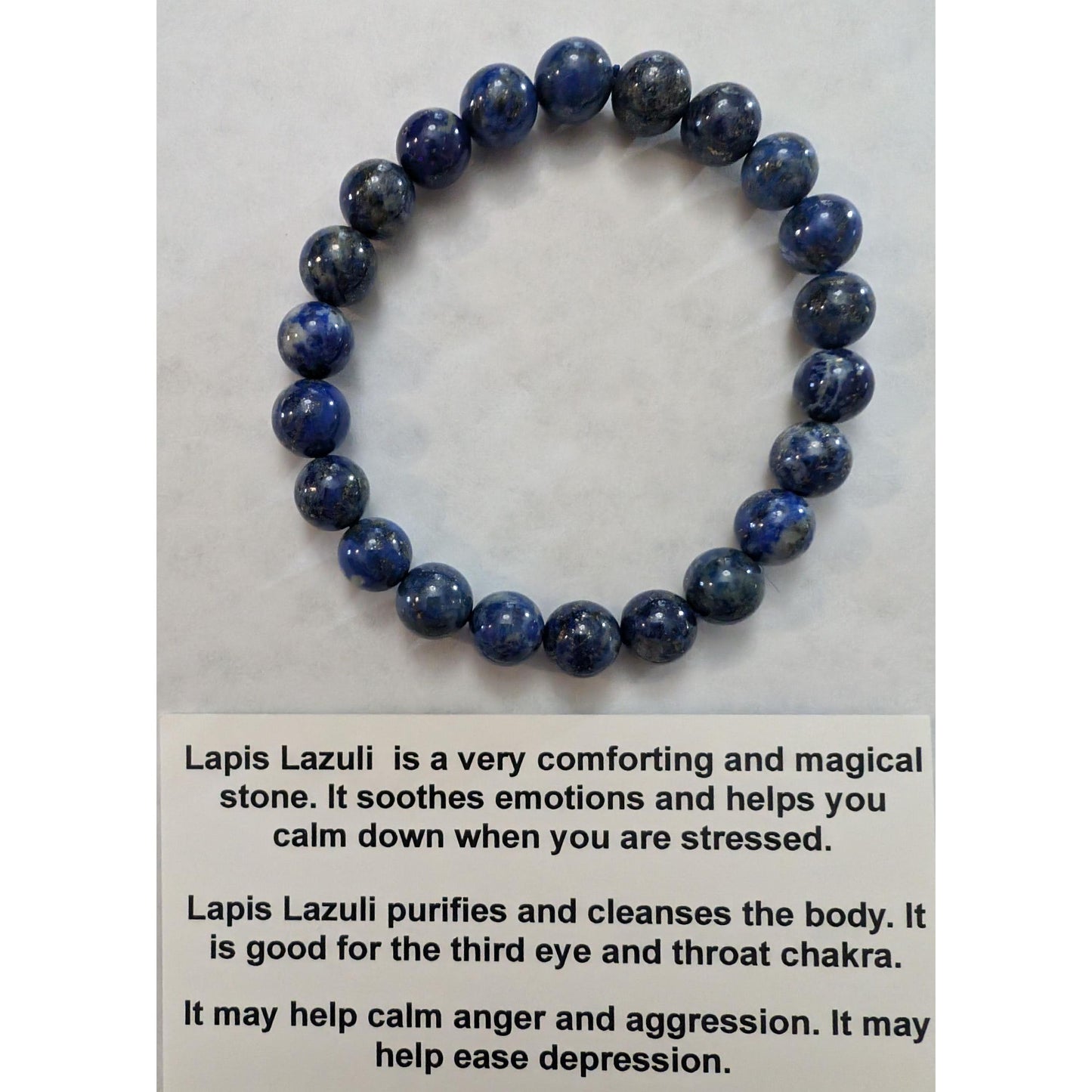 Lapis Lazuli for Calming Beaded Crystal Stone Bracelet